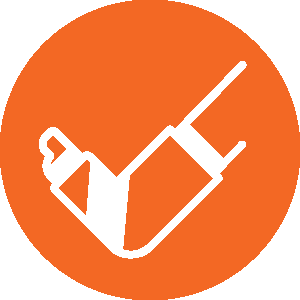Broken foot in cast icon