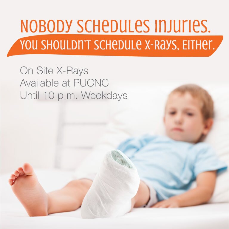 Young boy with a cast on his foot and ankle laying in a hospital bed