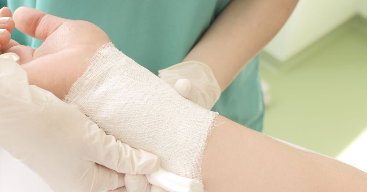 Bandage wrapped by nurse